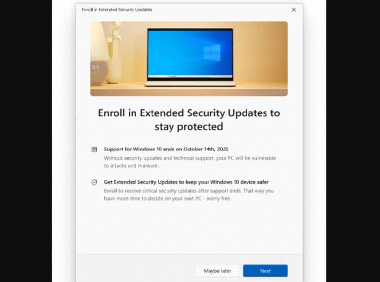 Microsoft продлила поддержку Windows 10 до октября 2027 года