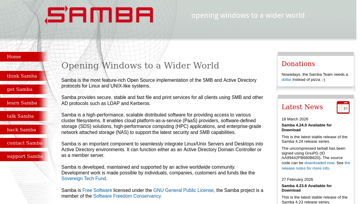 Вышло апдейт Samba 4.25.0