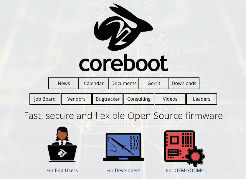 Выпуск открытого проекта Coreboot 26.09, представляющего альтернативы проприетарным прошивкам