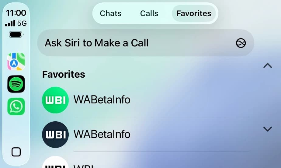 Нативное программа WhatsApp** появилось в CarPlay