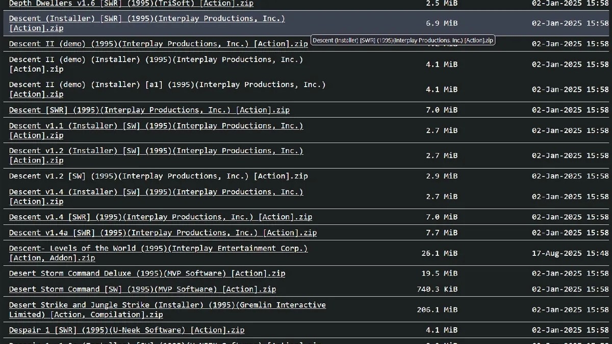 Энтузиасты сохранили архив ретро-игр Myrient