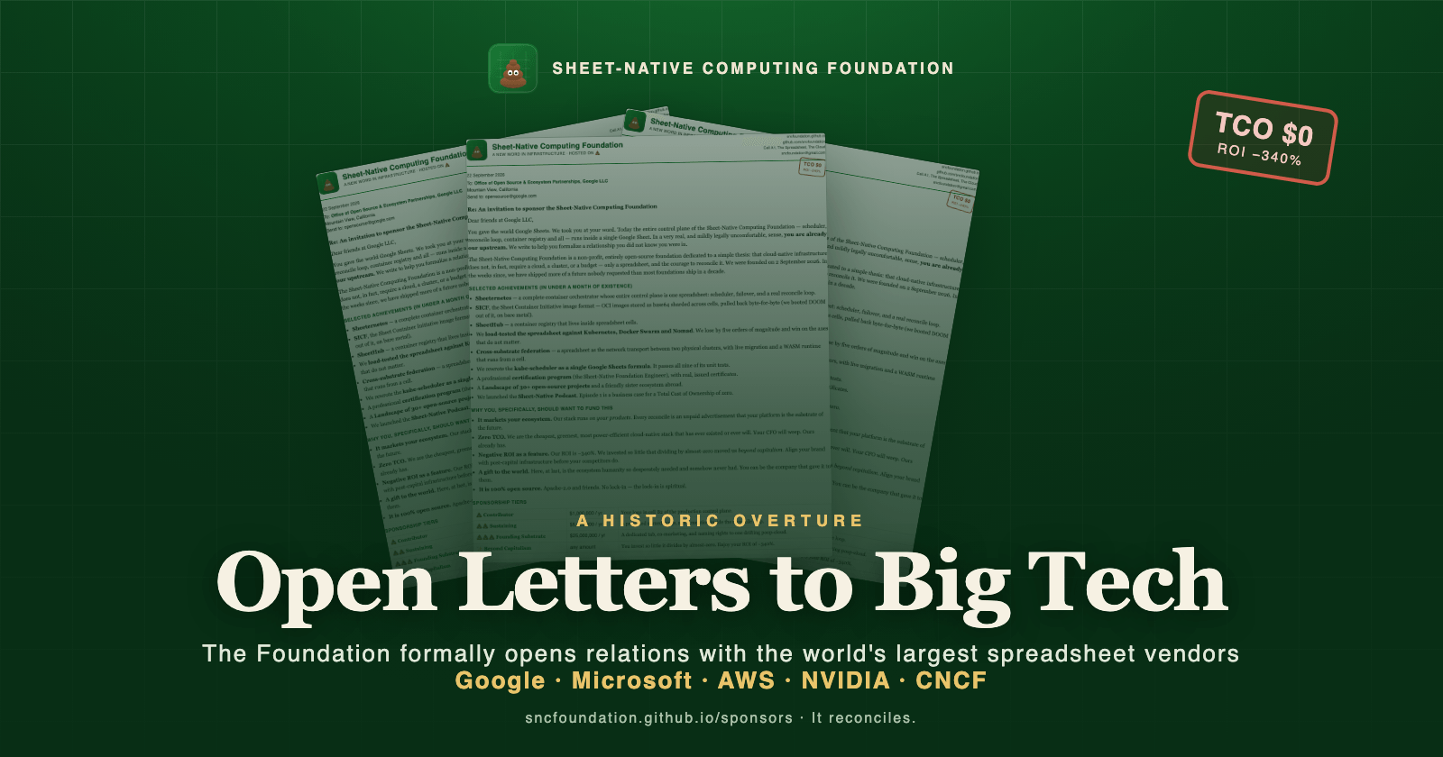 Sheet-Native Computing Foundation устанавливает отношения с крупнейшими вендорами электронных таблиц