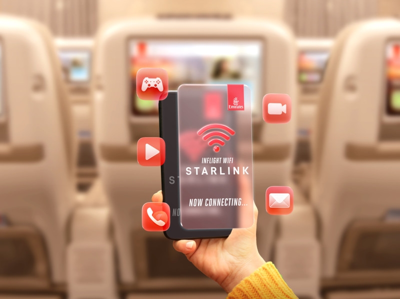 На борту A380 компании Emirates заработал Wi-Fi Starlink со скоростью более 2 Гбит/с