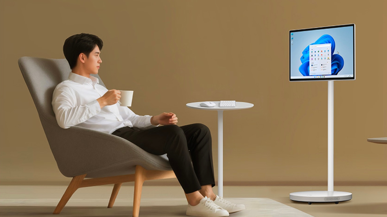 ZTE представила Free Screen F10 — 27-дюймовый умный монитор на колёсах