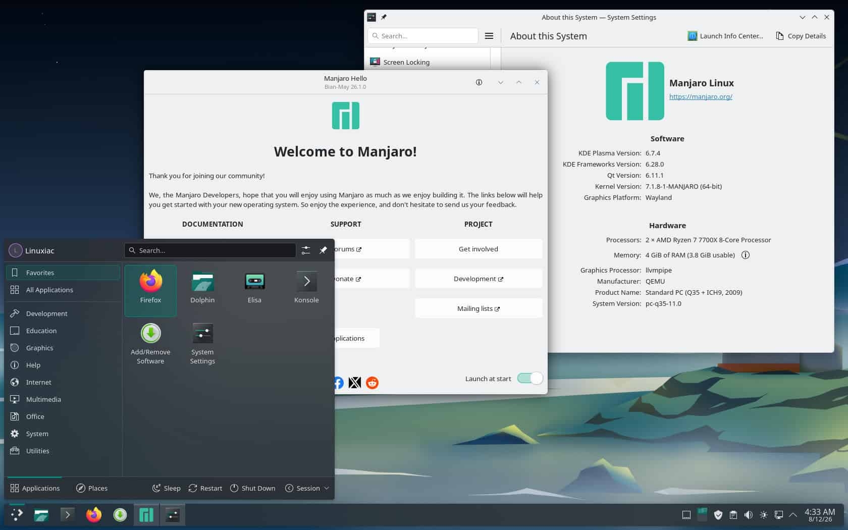 Выпуск Manjaro Linux 26.1 «Bian-May»