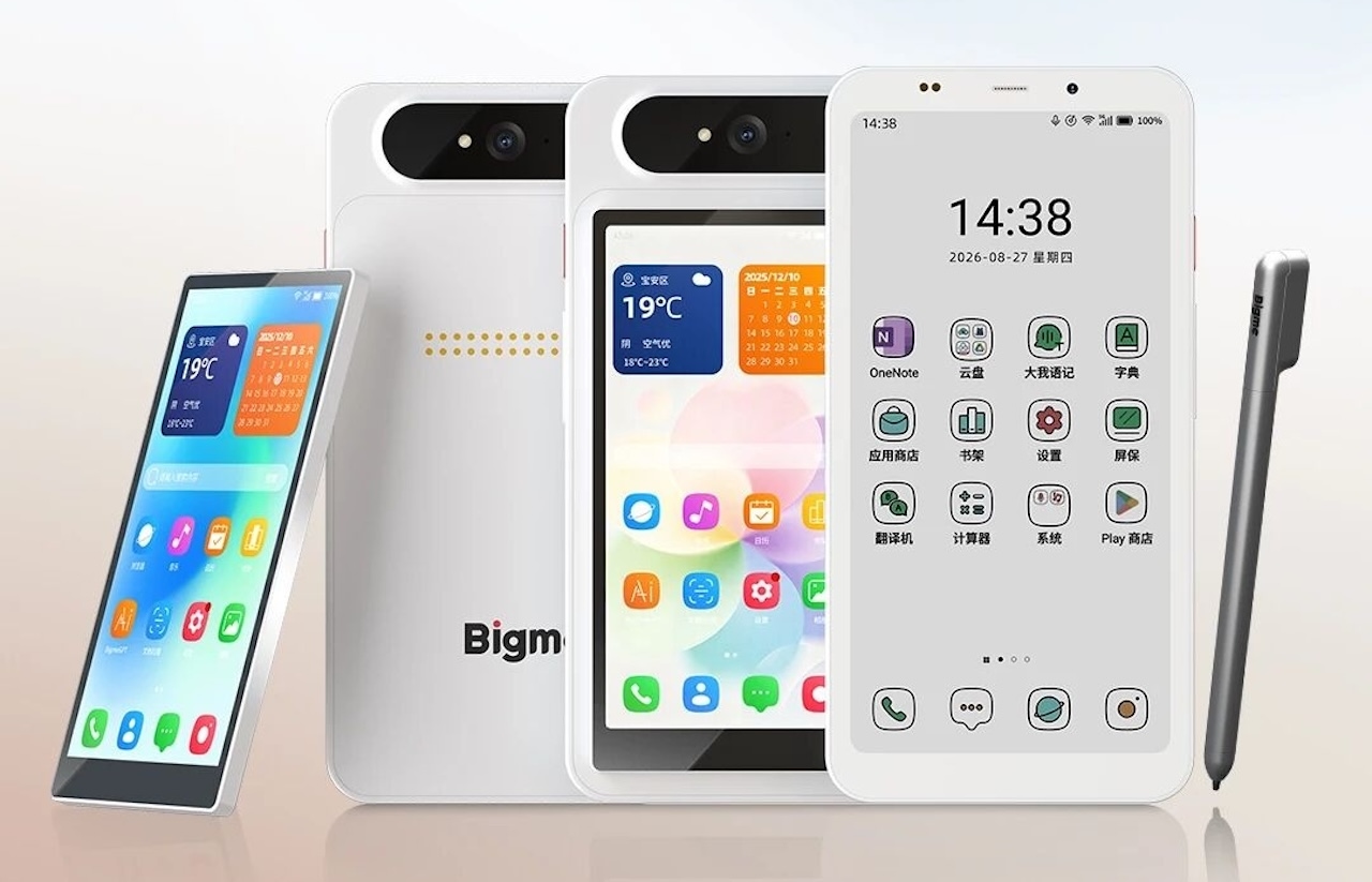 Bigme представила телефон с дисплеем E‑Ink и съёмной IPS‑панелью на магнитах