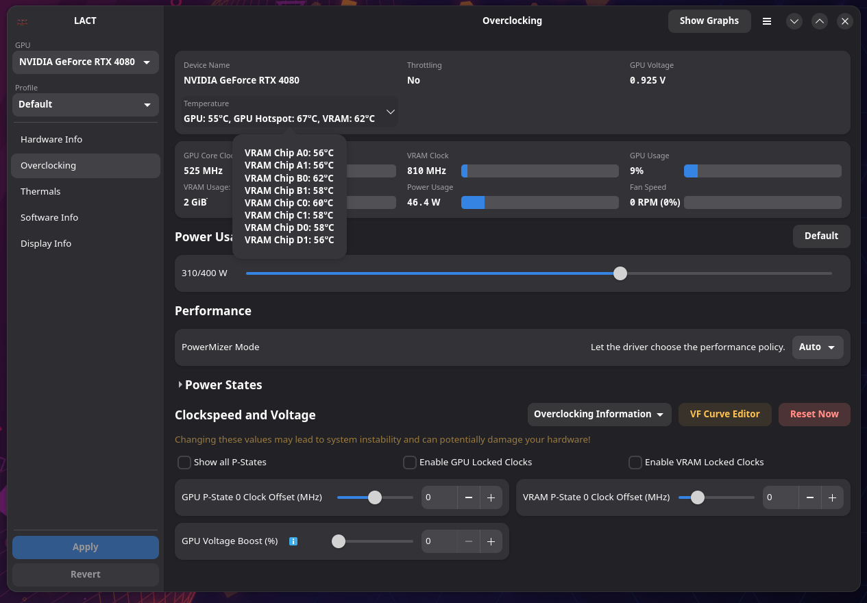 Вышел публичный средство LACT 0.10 (Linux GPU Control Application) для настройки и мониторинга GPU в Linux