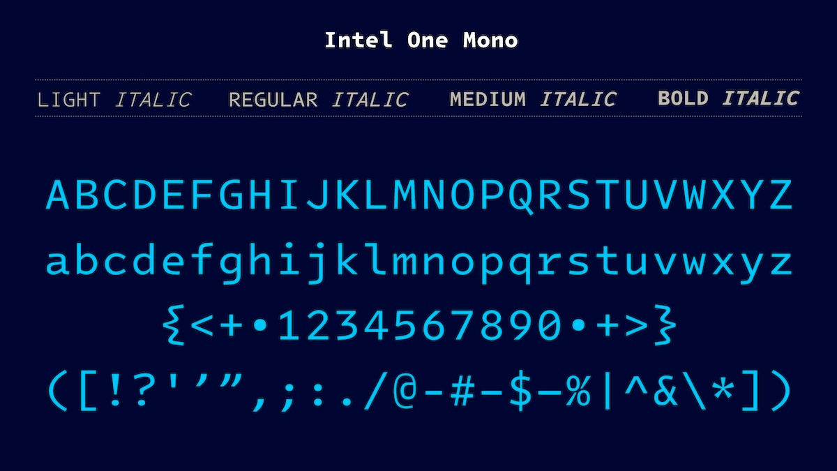 Intel передумала закрывать инициатива шрифта с открытым исходным кодом One Mono для эмуляторов терминалов и редакторов кода