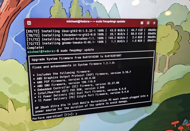 Версия обновления открытого инструментария для загрузки прошивок Fwupd 2.1.8