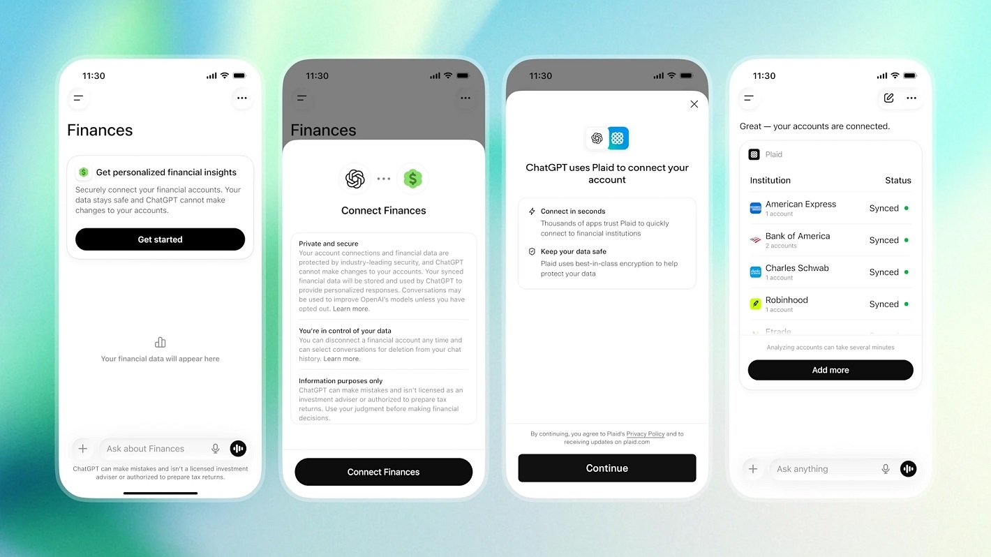 OpenAI запустила ChatGPT для управления финансами с возможностью привязки банковских счетов