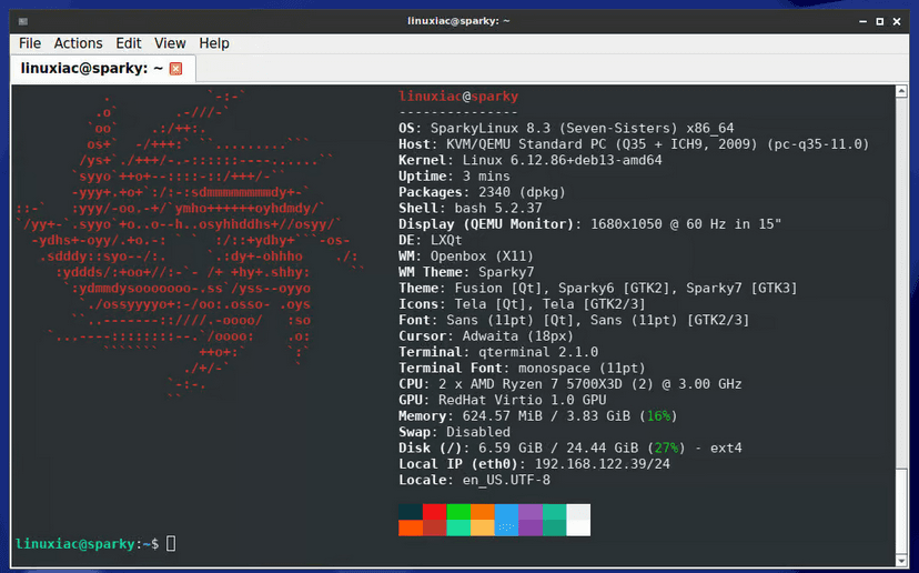 Вышел SparkyLinux 8.3 — дистрибутив на базе Debian 13 «Trixie»