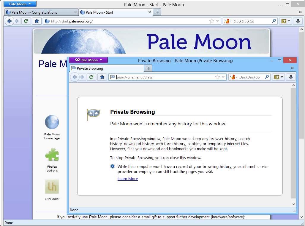 Выпуск браузера Pale Moon 35.0