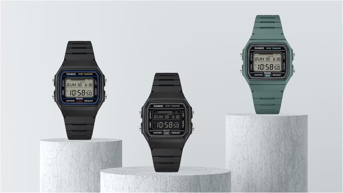 Casio представила классическую серию цифровых часов F‑B100W с шагомером, Bluetooth и батареей сроком службы два года