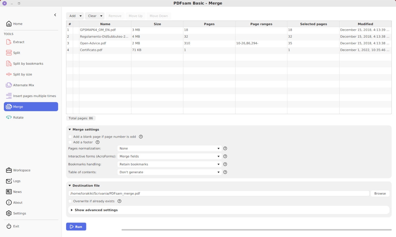 Выпуск PDFsam (PDF Split And Merge) 6.0.5
