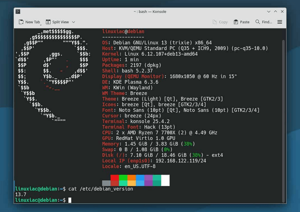Вышло апдейт Debian 13.7