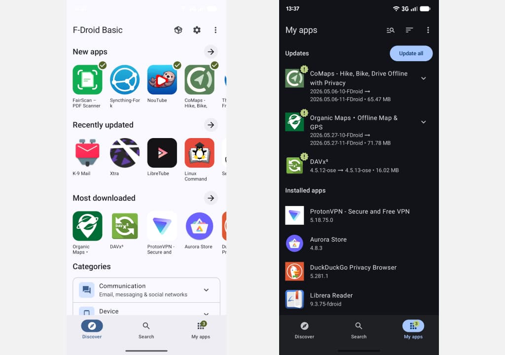 Вышел F‑Droid 2.0: свежий поиск, переработанная установка приложений и переход на стек Kotlin / Jetpack Compose