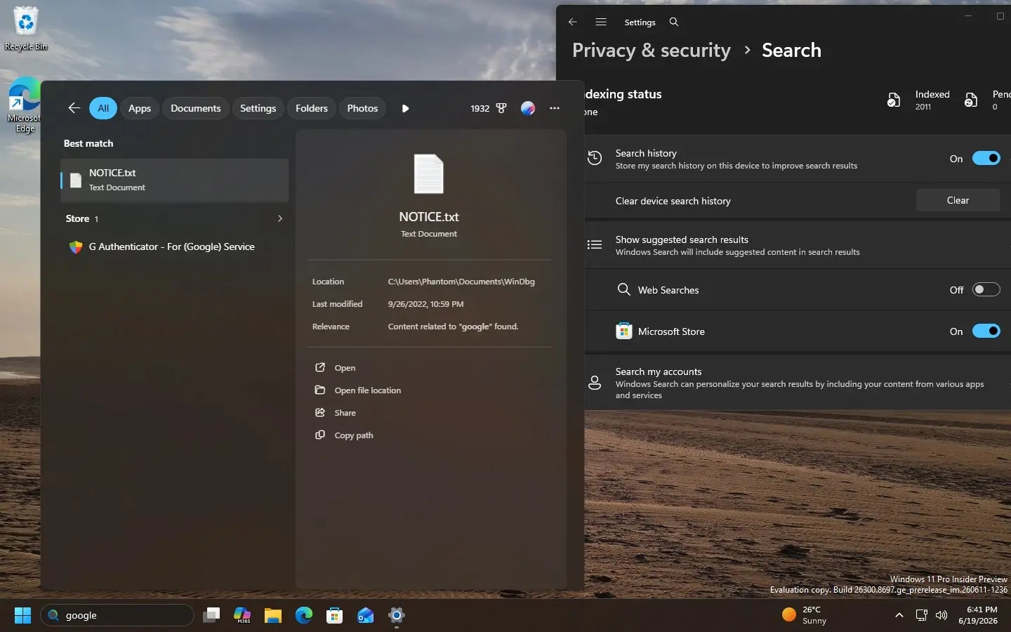 Microsoft добавит функция отключения результатов веб-поиска в поиске Windows 11