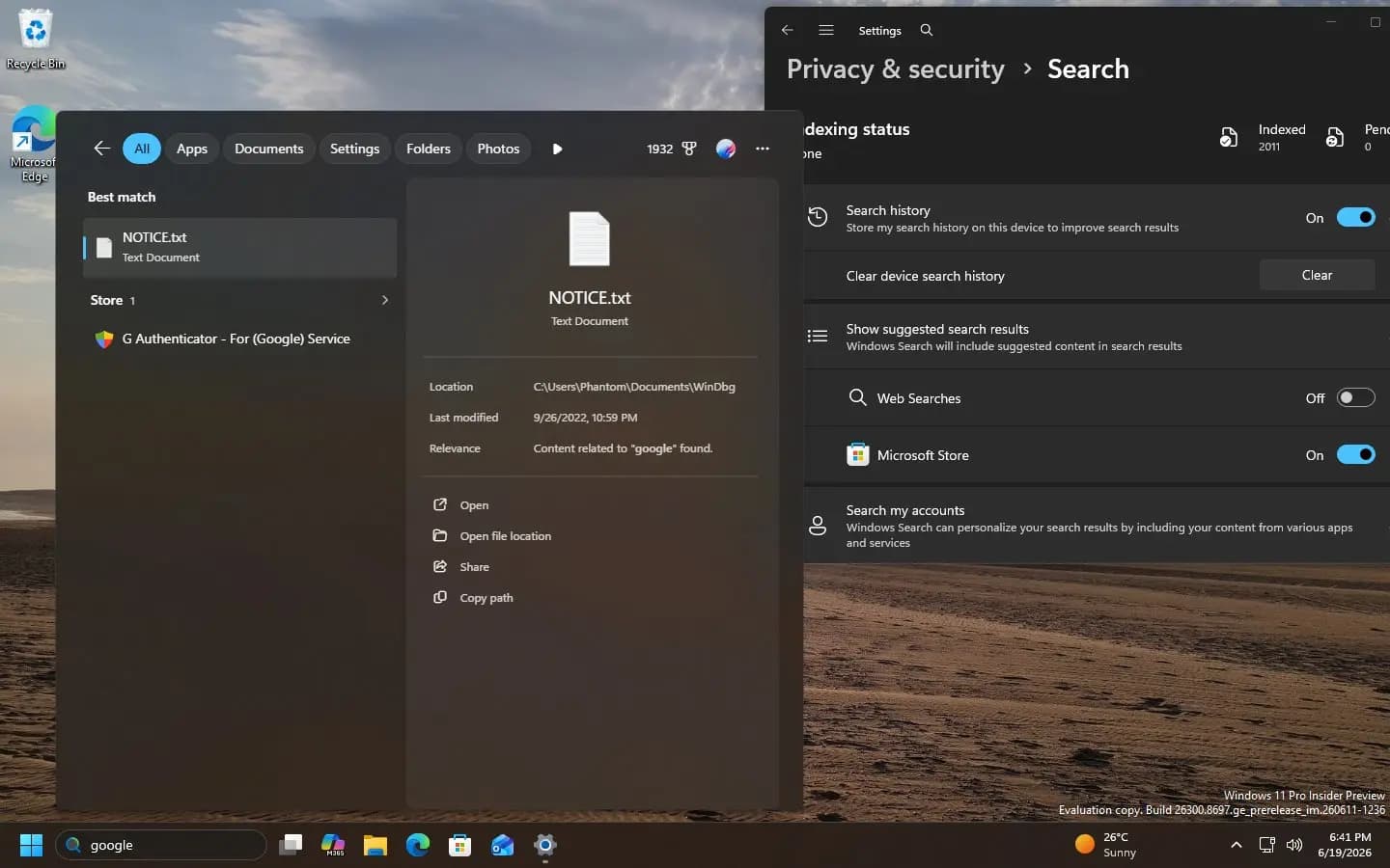 Microsoft добавит функция отключения результатов веб-поиска в поиске Windows 11
