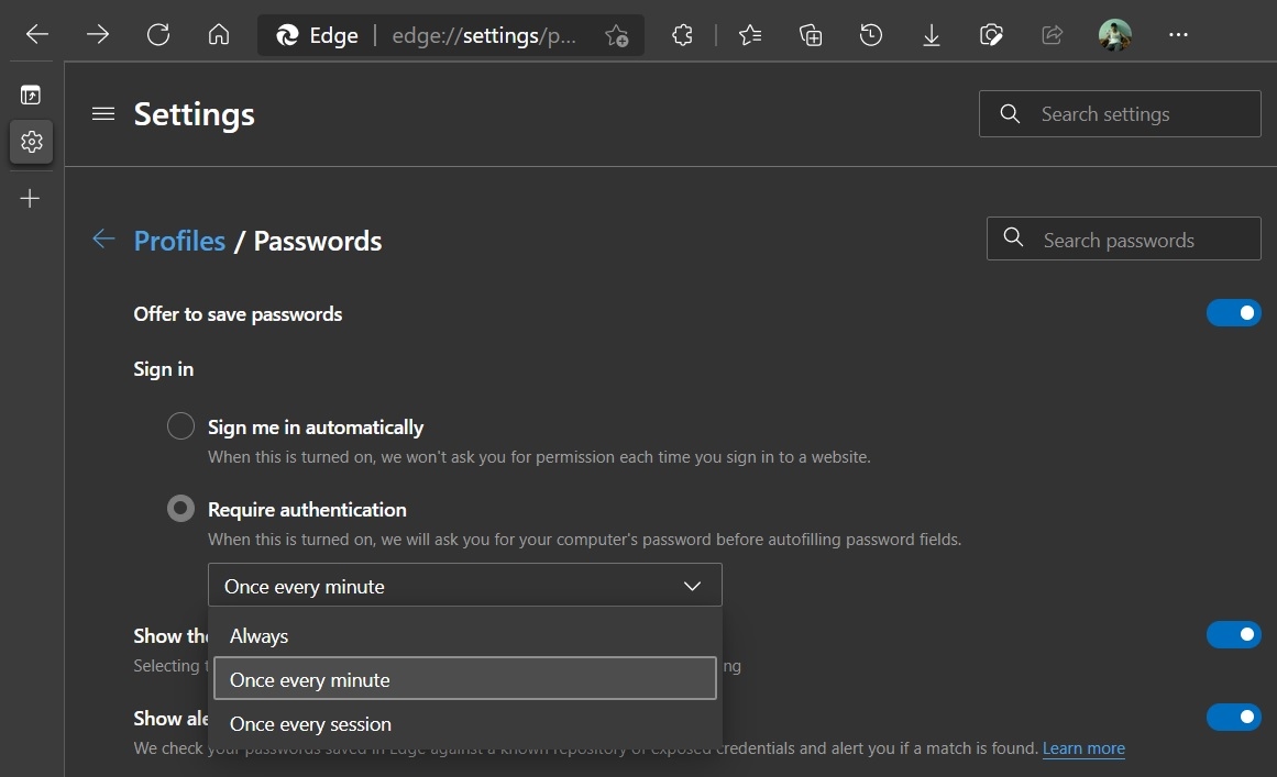 Microsoft изменила работу встроенного в браузер Edge менеджера паролей